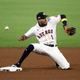 Jose Altuve’s throw to Carlos Correa comes up juuuuust a bit short.